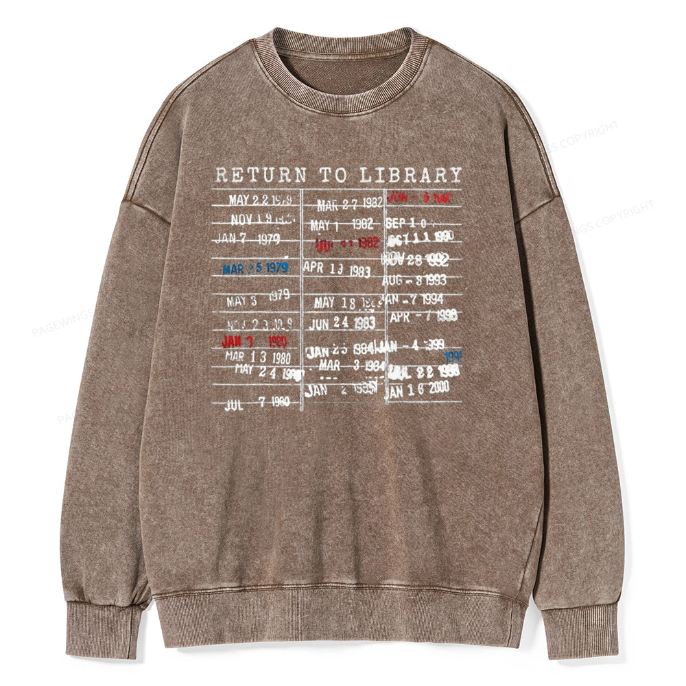 Pagewing Return To Library Unisex Washed Sweatshirt