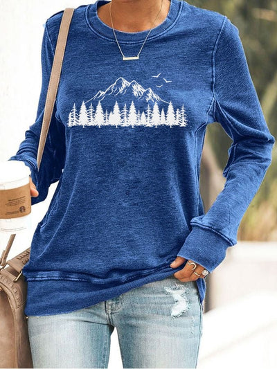 Women's Mountain Nature Lovers Printed Sweatshirt