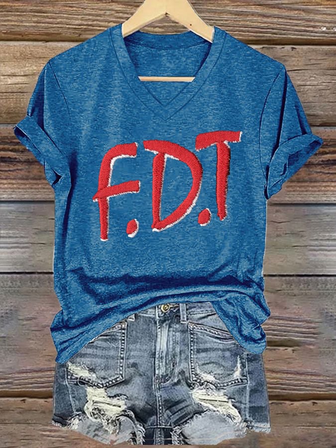 Women's Retro FDT Print T-Shirt