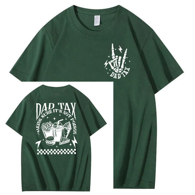 Funny Dad Tax Pattern Print 100% Cotton T-Shirt