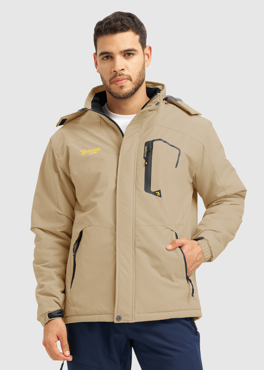 Men's Water Resistant Skiing Windbreaker Hooded Jacket