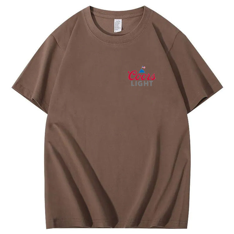 Funny Dogs And American Flag Pattern Print T-Shirt