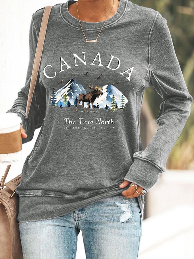 Women's Canada  Print Sweatshirt
