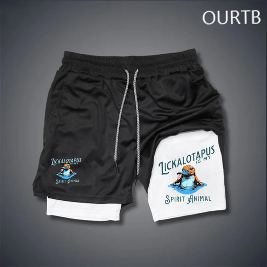 Lickalotapus Is My Spirit Animal Funny Art Print Shorts Pants