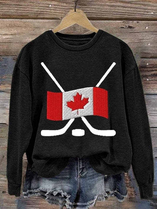 Women'S Canada Hockey Print Sweatshirt