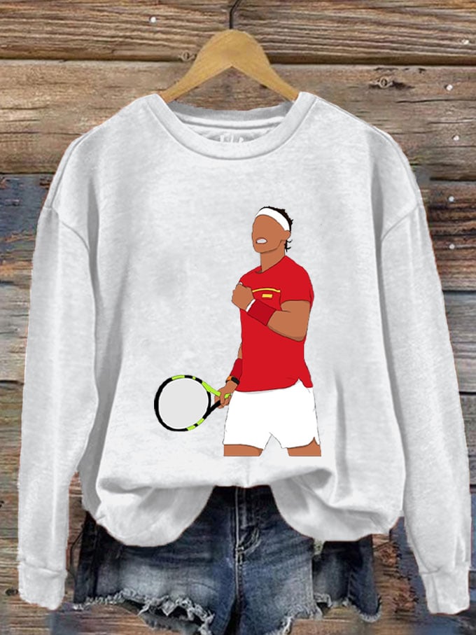 Women's Tennis Legend Rafa Print Crew Neck Sweatshirt