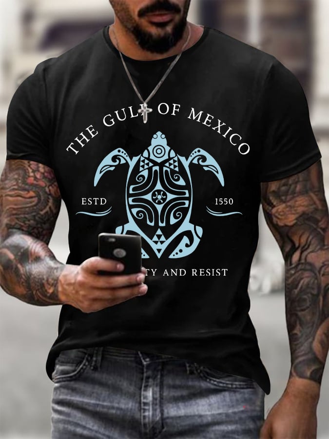 Men's Gulf Of Mexico Printed Round Neck T-Shirt