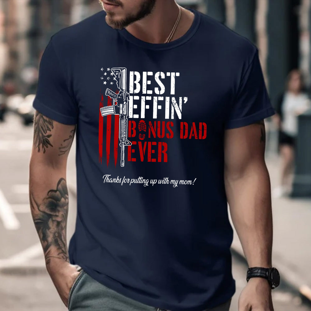 Effin’ Bonus Dad Ever Vintage T-Shirt, Funny Stepdad Shirt, Father’s Day Gift, Bonus Dad Appreciation Tee, Classic T-Shirt, Menswear Top