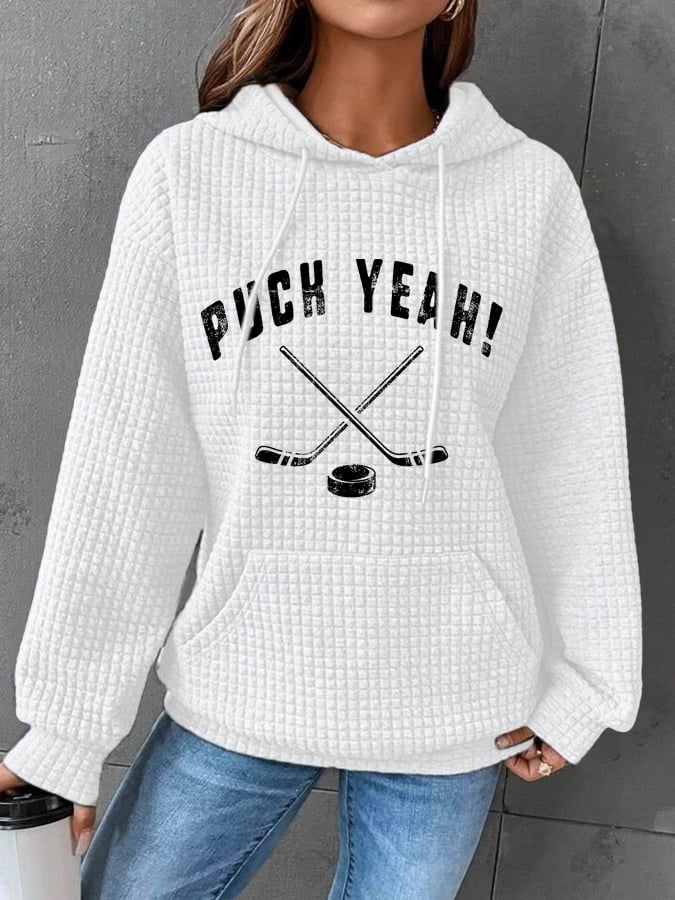 Women's Puck Yeah Print Casual Sweatshirt