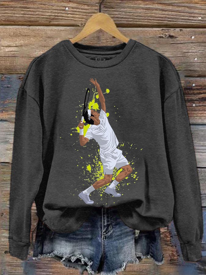 Women's Tennis Superstar Rafa Print Crew Neck Sweatshirt