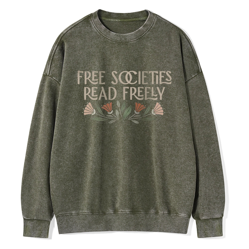 Read Freely Unisex Washed Sweatshirt