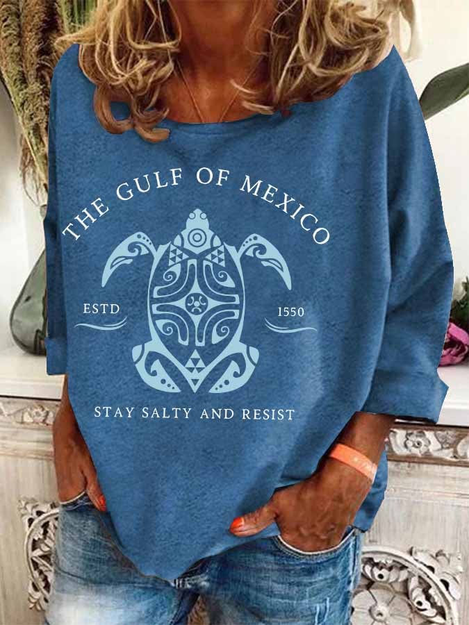 Women's Gulf Of Mexico Print Casual Sweatshirt