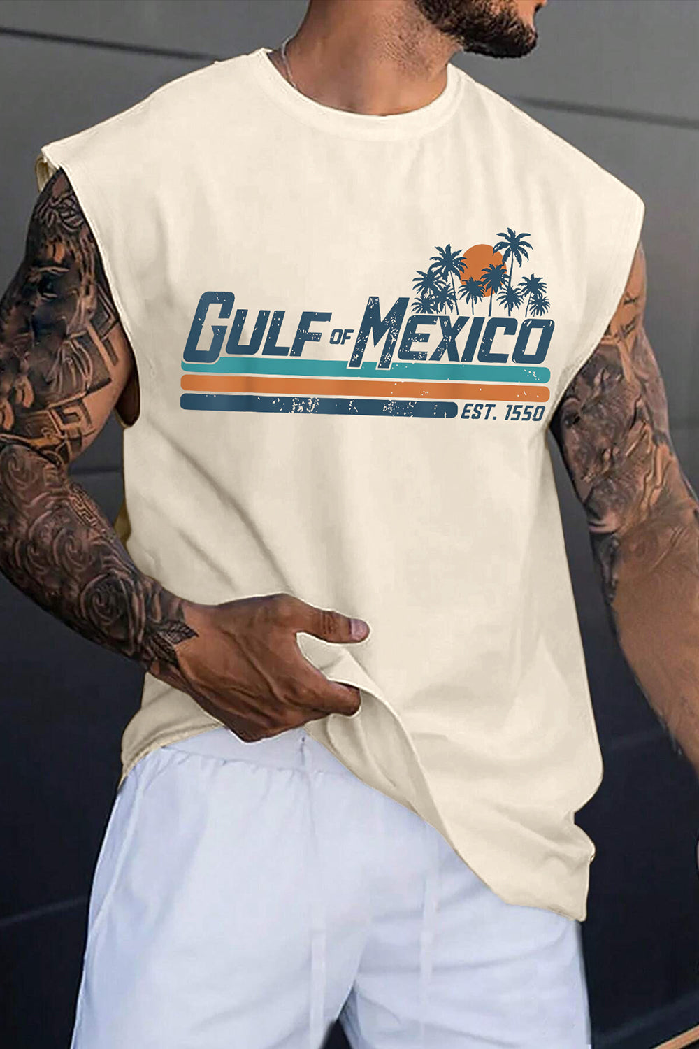 Gulf of Mexico Crewneck Tank Tee For Men