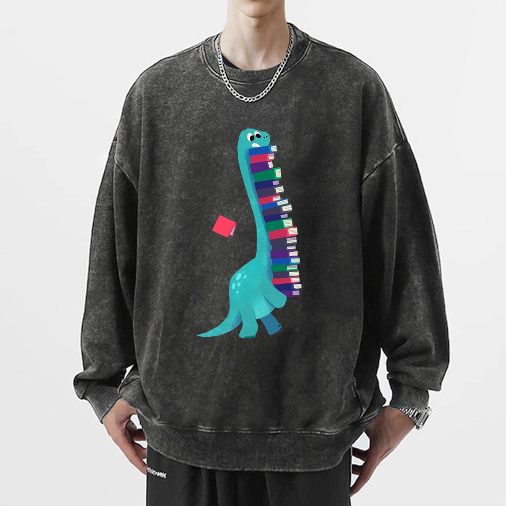 Book Dinosaurs Unisex Washed Sweatshirt