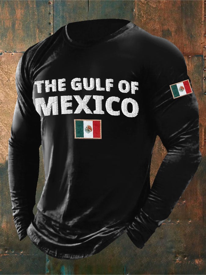 Men'S Retro Gulf of Mexico Print T-Shirt