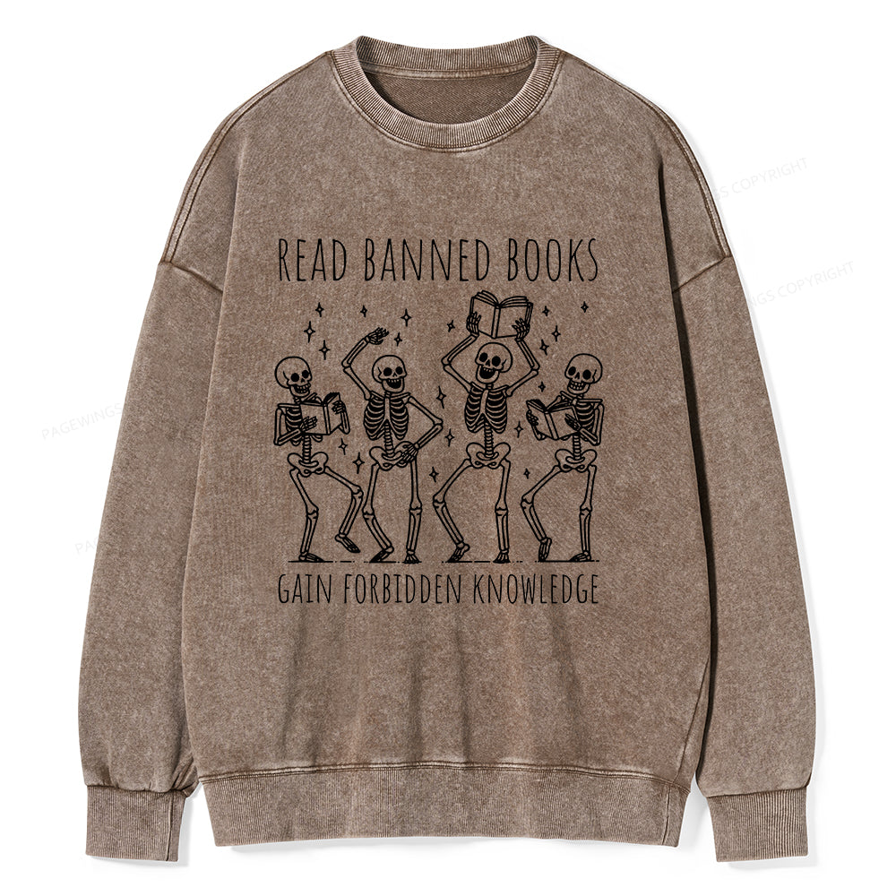 Reading Books Tee Book Lover Gift Unisex Washed Sweatshirt