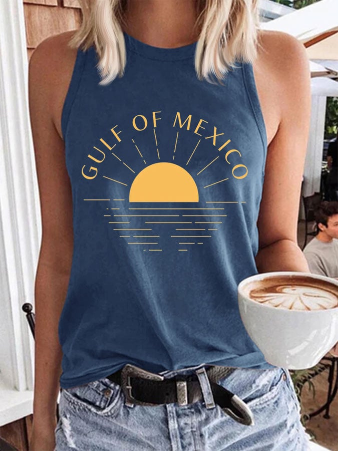 Women's Gulf Of Mexico Print Transfer Casual Vest