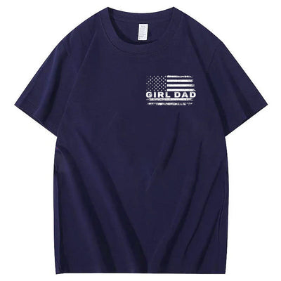 Girl Dad Pattern Print 100%Cotton T-Shirt