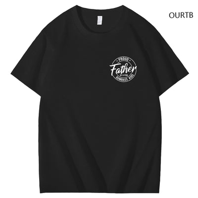 Proud Father Of A Few Dumbass Kids Funny Art Pattern Print T-Shirt