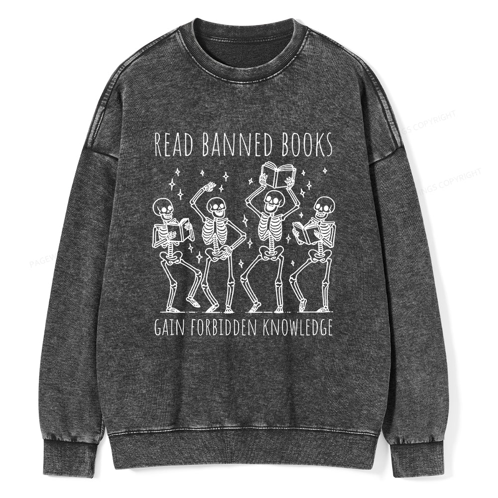 Reading Books Tee Book Lover Gift Unisex Washed Sweatshirt