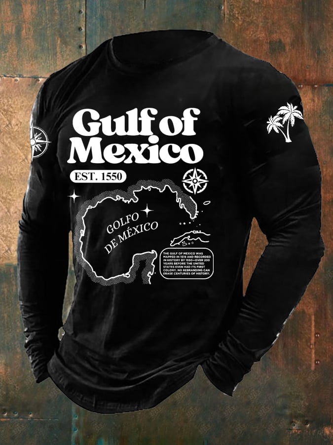 Men's Gulf Of Mexico Print Long Sleeve Top