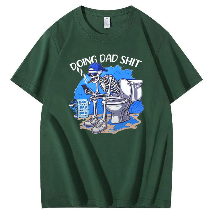 Doing Dad Shit  Pattern Print Crew Neck T-Shirt