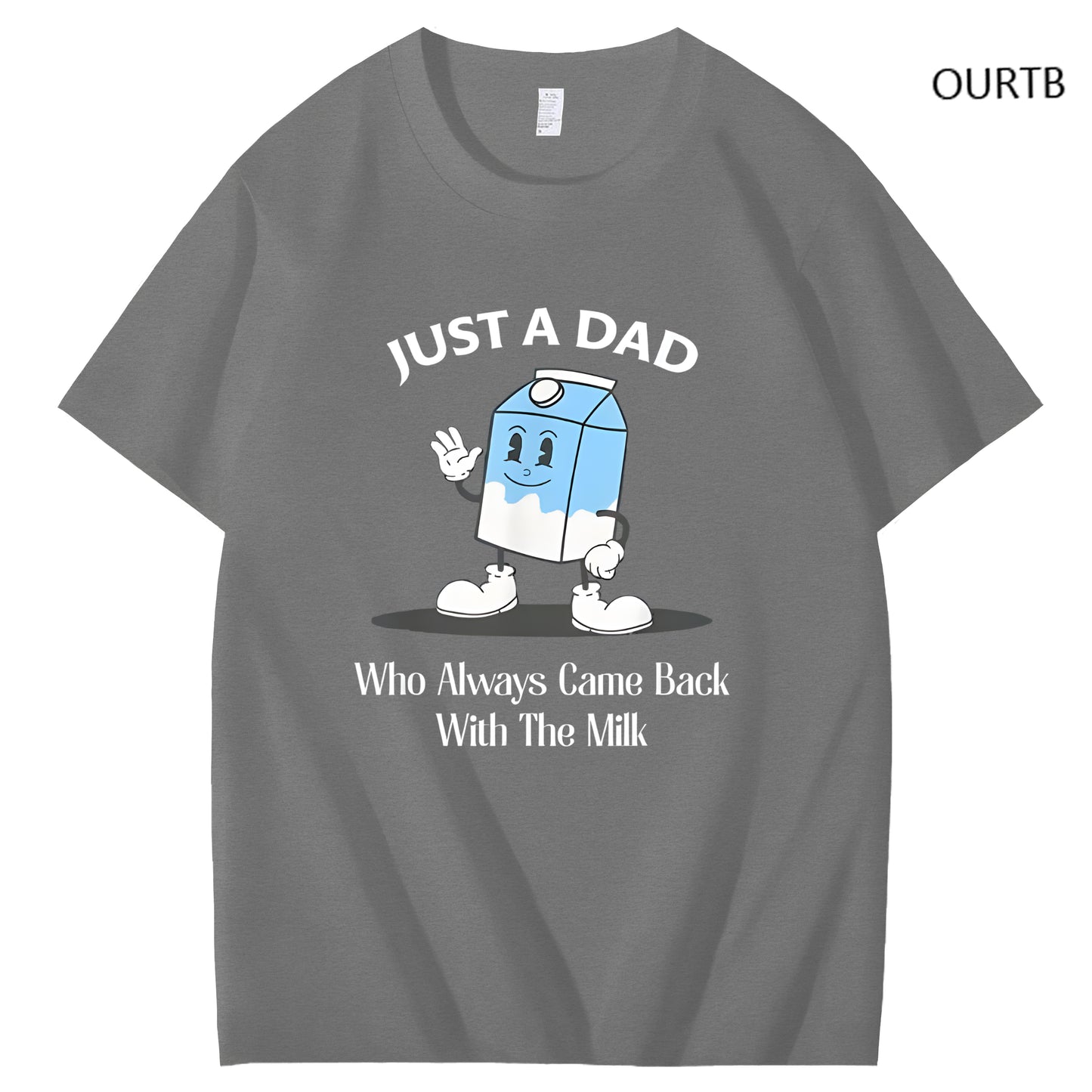 Just A Dad Who Always Came Back With The Milk Art Pattern Print T-Shirt