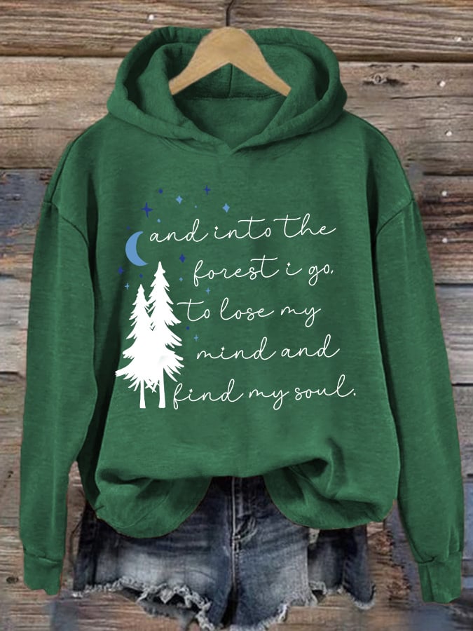 Retro Hiking Outdoors Camping And Into The Forest I Go To Lose My Mind And Find My Soul Print Hoodie