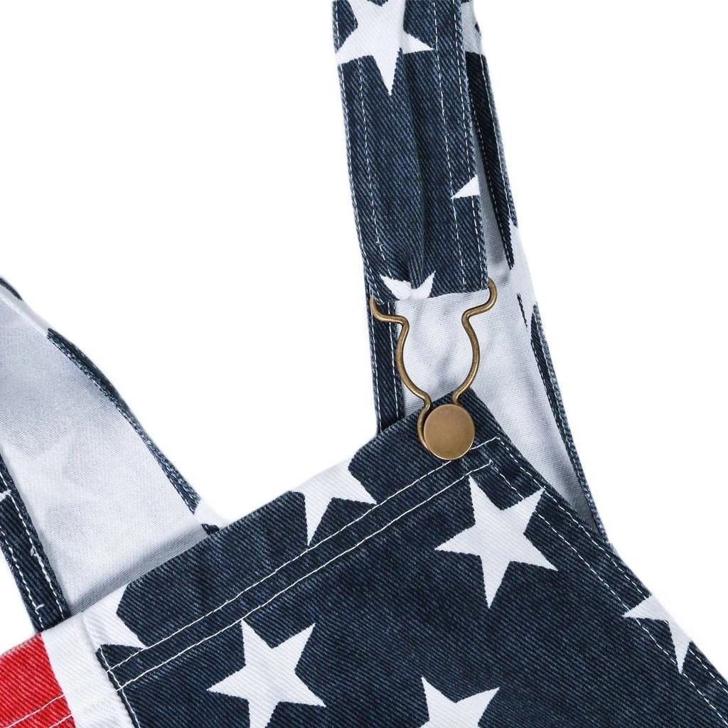 American Independence Day Flag Unisex Canvas Denim Jumpsuit