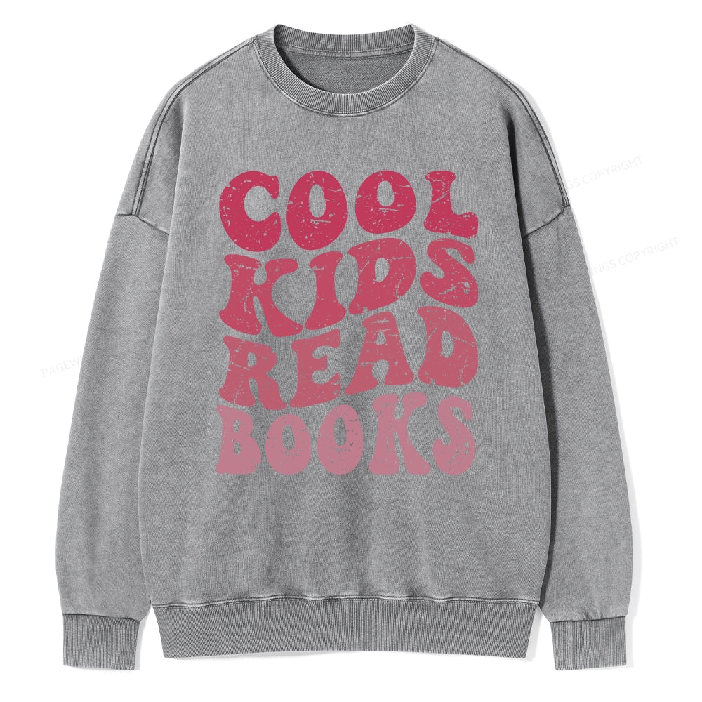 Pagewing Library Reader Book Nerd Unisex Washed Sweatshirt