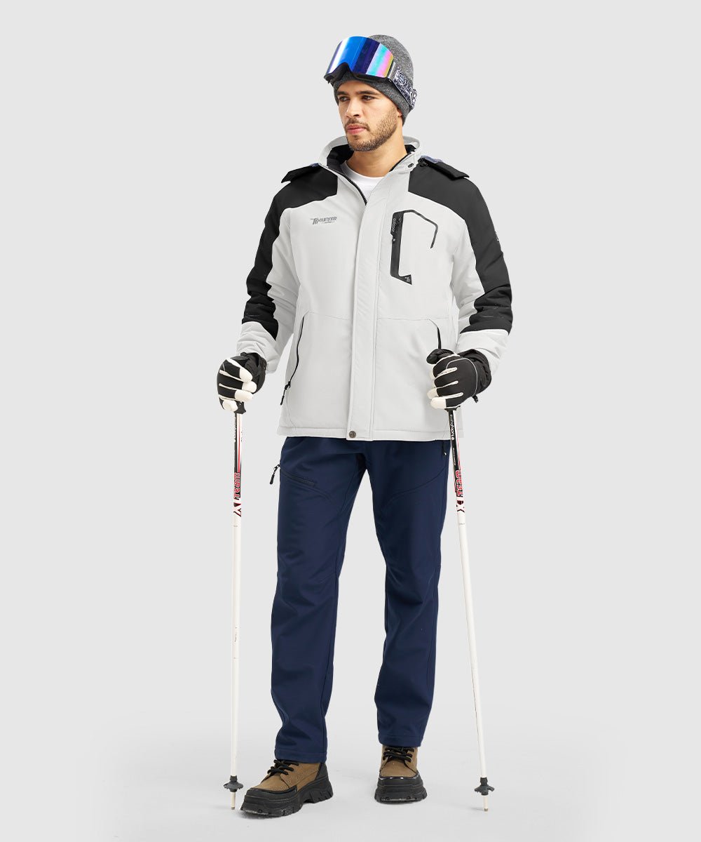 Men's Water Resistant Skiing Windbreaker Hooded Jacket