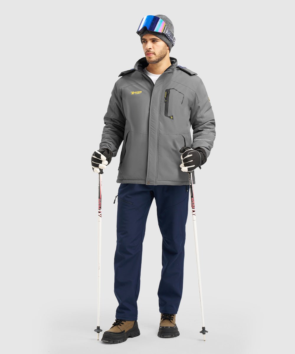 Men's Water Resistant Skiing Windbreaker Hooded Jacket