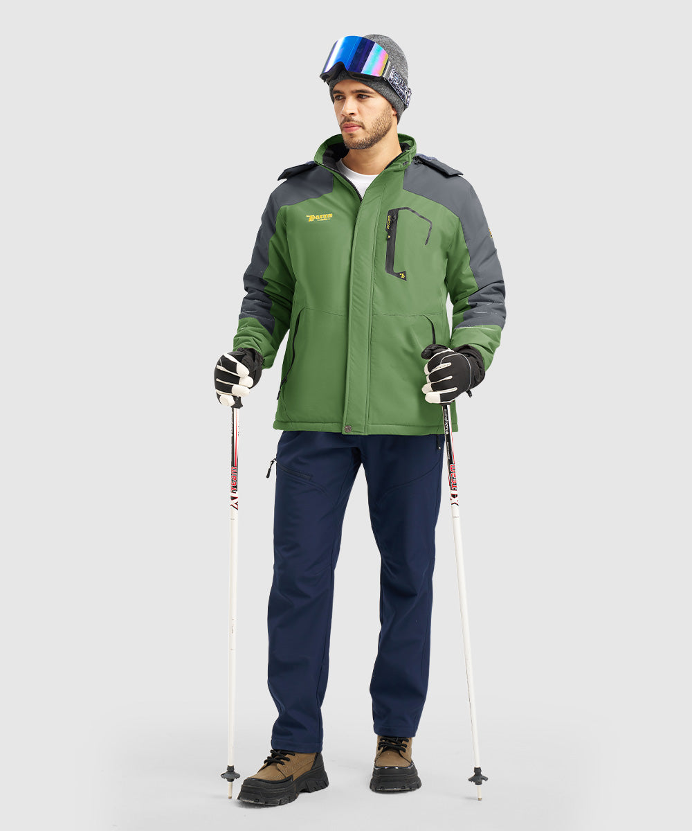 Men's Water Resistant Skiing Windbreaker Hooded Jacket