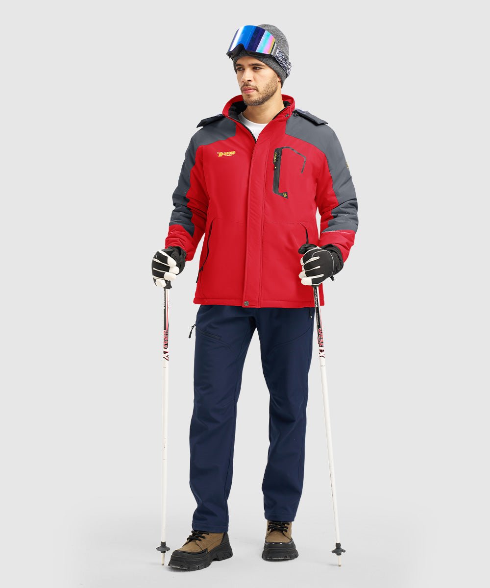 Men's Water Resistant Skiing Windbreaker Hooded Jacket