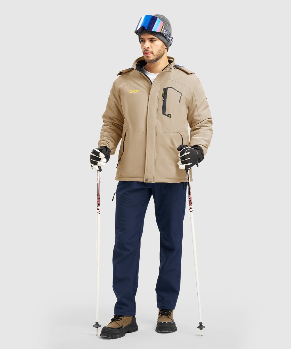 Men's Water Resistant Skiing Windbreaker Hooded Jacket