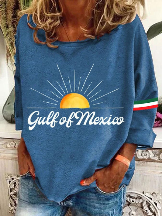 Women's Gulf Of Mexico Print Casual Sweatshirt