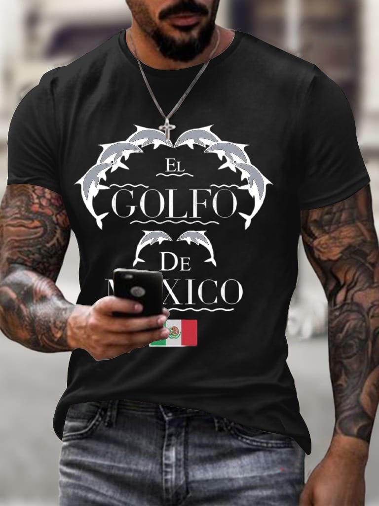 Retro Men's Gulf Of Mexico Print T-Shirt