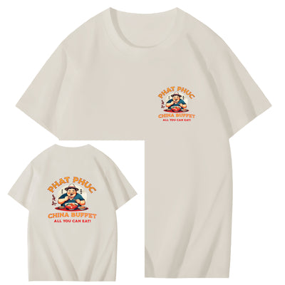 Phat Phuc China Buffet Art Pattern Print T-Shirt