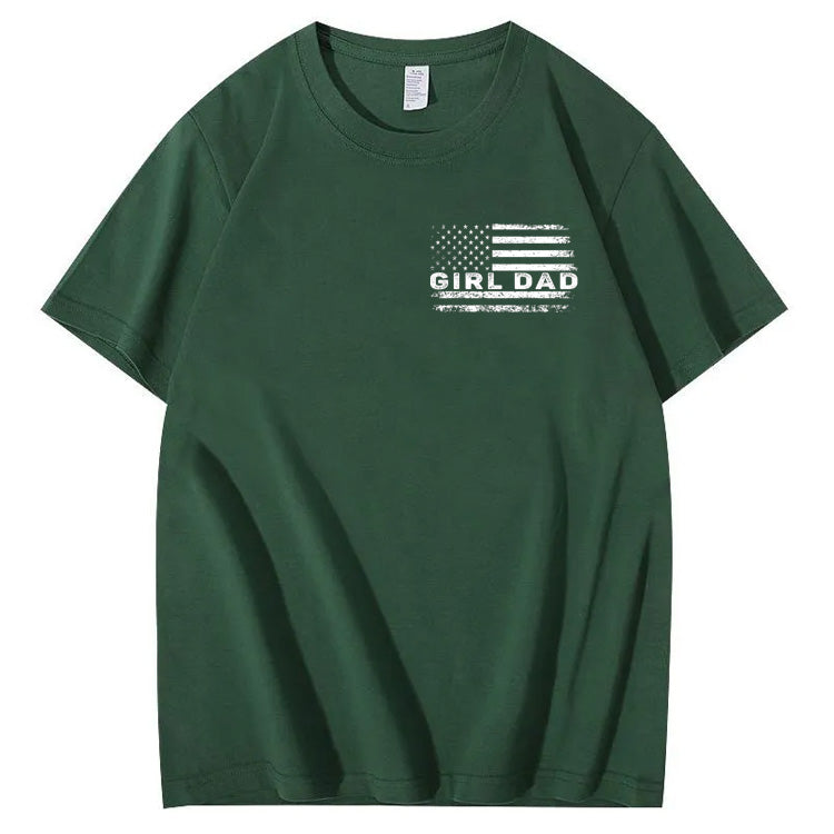 Girl Dad Pattern Print 100%Cotton T-Shirt