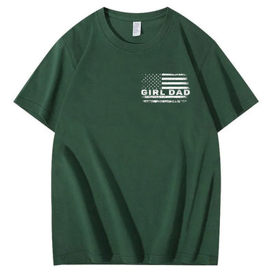 Girl Dad Pattern Print 100%Cotton T-Shirt