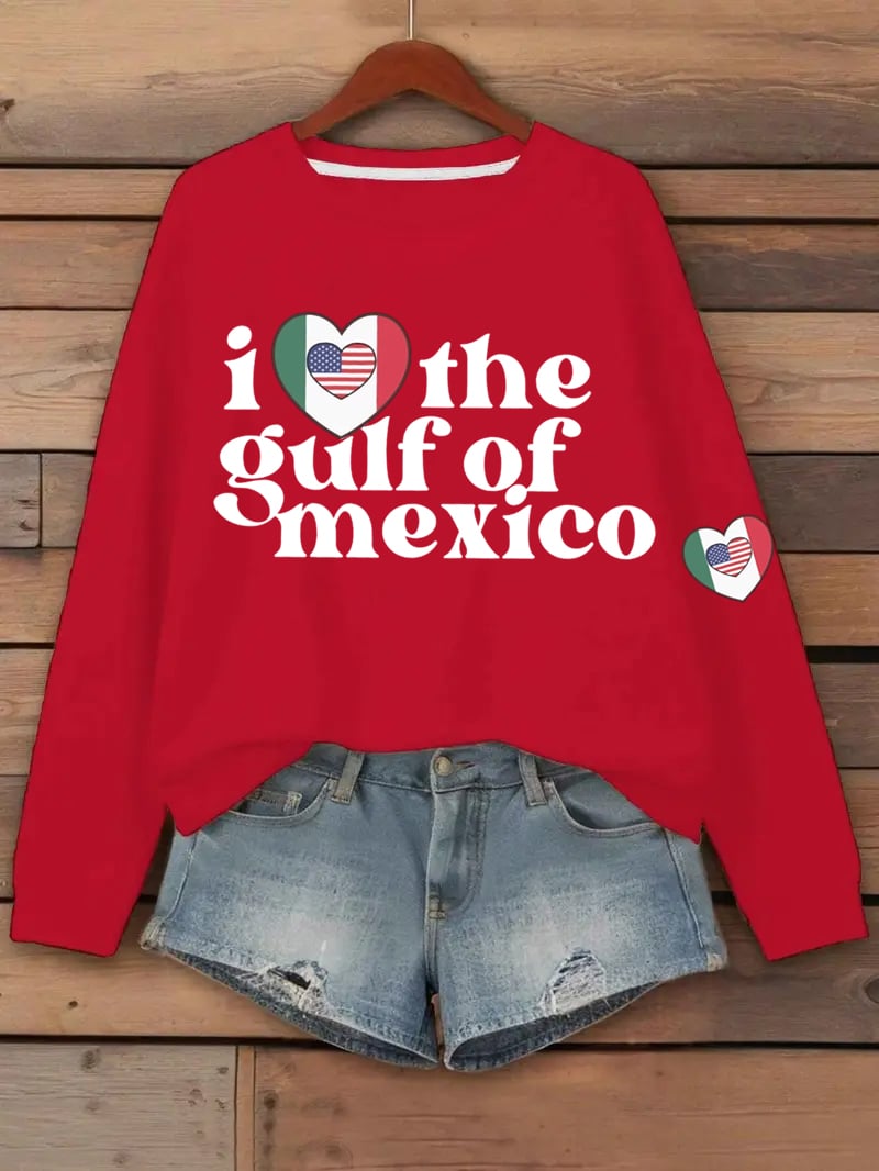 Women's I Love The Gulf Of Mexico Print Casual Sweatshirt