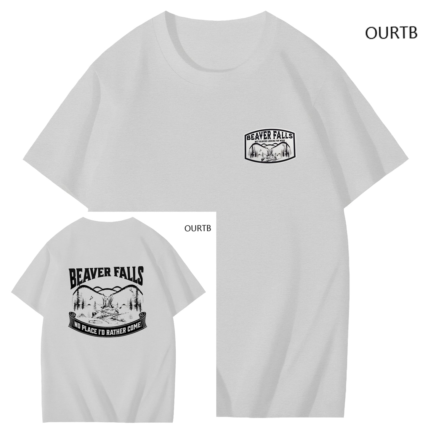 Beaver Falls No Place I'd Rather Come Funny Adoult Art Pattern Print T-Shirt