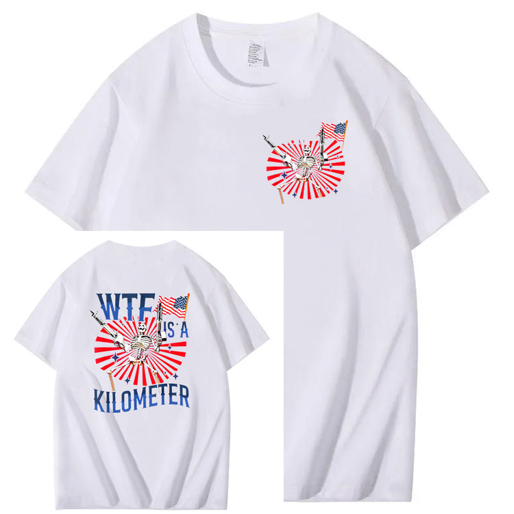 WTF It's A Klometer Pattern Print 100%Cotton T-Shirt