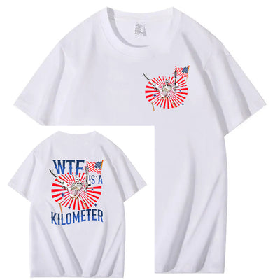 WTF It's A Klometer Pattern Print 100%Cotton T-Shirt