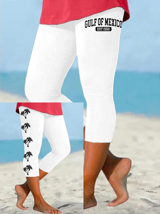 Women's Gulf Of Mexico Print Casual Leggings