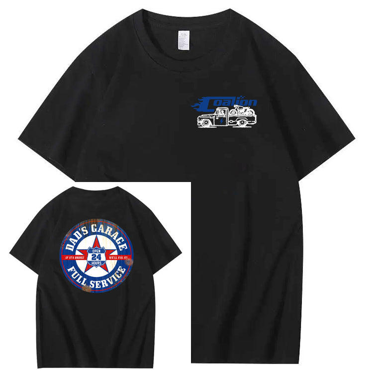 Dad's Garage Full Service If It's Broke We'll Fix It Printed Men's T-shirt