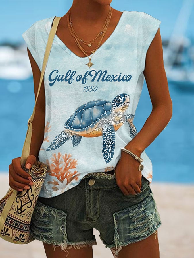Women's Gulf Of Mexico Print Tank Top