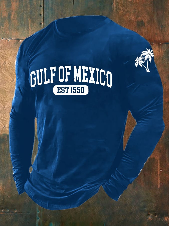 Men's Gulf Of Mexico Print Long Sleeve Top