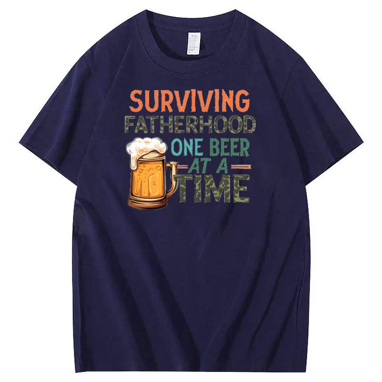 Surviving Fatherhood  Pattern Print 100%Cotton T-Shirt