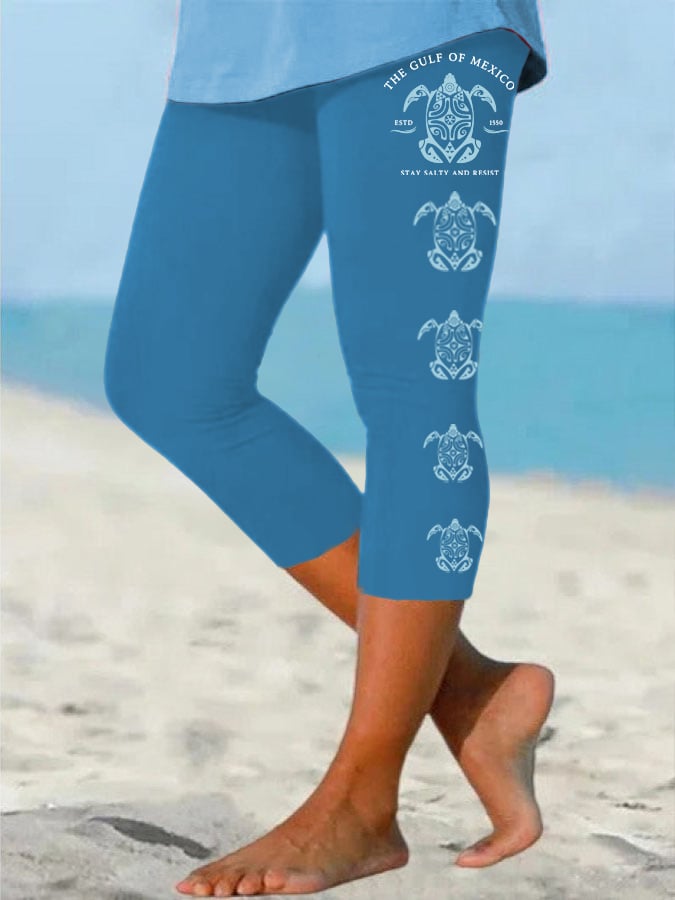 Women's Gulf Of Mexico Print Casual Leggings